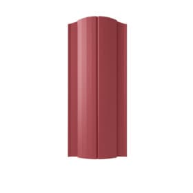 Евроштакетник premium, полукруглый, 131 мм, (толщина 0,5 мм), полиэстер двухсторонний, RAL 3005 Красное вино, нф