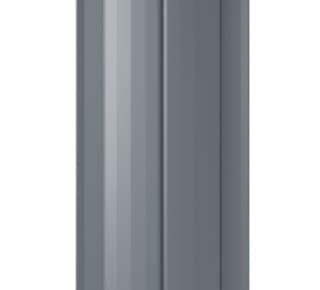 Евроштакетник premium, полукруглый, 131 мм,, 0.5 мм, полиэстер двухсторонний, RAL 7024 Серый графит