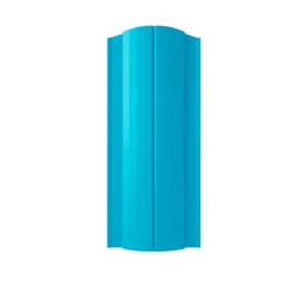 Евроштакетник premium, полукруглый, 131 мм, (толщина 0,5 мм), полиэстер односторонний, RAL 5015 Небесно-голубой, нф