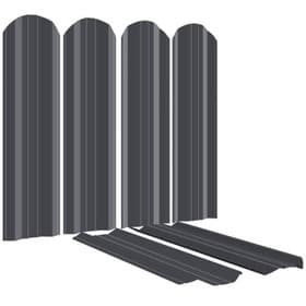 Металлический штакетник Эко, М-образный, 95 мм, (толщина 0,45 мм), Полиэстер двухсторонний, RAL 7024 Серый графит, цм