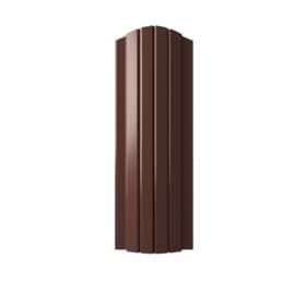 Евроштакетник полукруглый 110 мм (толщина 0,5 мм), односторонний, стальной бархат, RAL 8017 Шоколад, нф