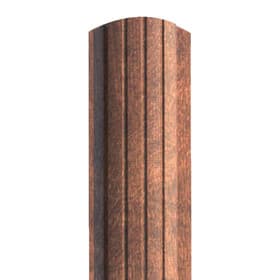 Евроштакетник полукруглый 110 мм (толщина 0,5 мм), SteelArt (РФ), двусторонний, 3D Дуб античный, нф