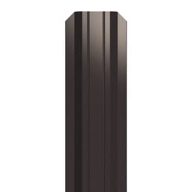 Евроштакетник трапециевидный узкий 100 мм (толщина 0,5 мм), полиэстер односторонний, RAL 8019 Серо-коричневый, нф