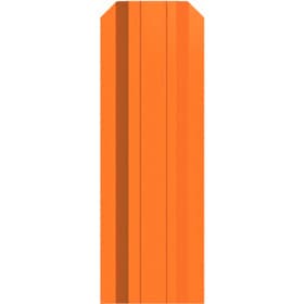 Евроштакетник трапециевидный узкий 100 мм (толщина 0,5 мм), полиэстер односторонний, RAL 2004 Апельсин, нф