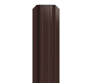 Евроштакетник трапециевидный узкий 100 мм (толщина 0,5 мм), полиэстер двусторонний,RAL 8017 Шоколад, нф