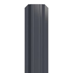 Евроштакетник трапециевидный узкий 100 мм (толщина 0,5 мм), двусторонний, стальной бархат, RAL 7024 Графит серый, нф