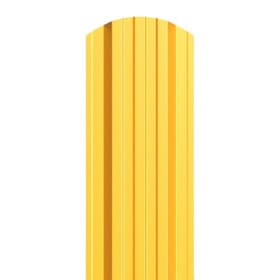 Металлический штакетник трапециевидный широкий 120 мм (толщина 0,5 мм), RAL 1018 Желтый, полиэстер односторонний, нф
