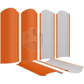 Евроштакетник Фигурный 110 мм, (толщина 0,45 мм),полиэстер односторонний, RAL 2004 Оранжевый, цм