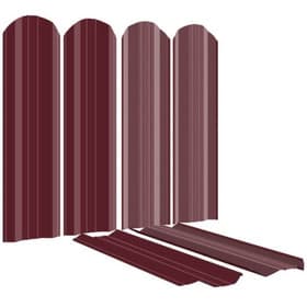 Металлический штакетник Эко, М-образный, 95 мм, (толщина 0,45 мм), Полиэстер/ Полиэфирная эмаль, RAL 3005 Красное вино, цм