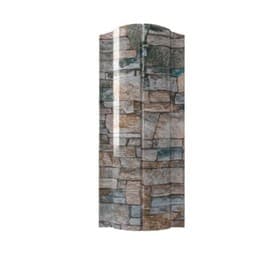 Евроштакетник premium, полукруглый, 131 мм, (толщина 0,5 мм), SteelArt (РФ) односторонний, Дикий камень, обратная сторона серая, нф