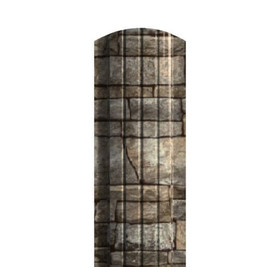 Евроштакетник полукруглый 110 мм (толщина 0,5 мм), SteelArt (РФ), односторонний, Дикий камень, обратная сторона серая, нф