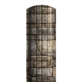 Евроштакетник полукруглый 110 мм (толщина 0,5 мм), SteelArt (РФ), односторонний, Дикий камень, обратная сторона серая, нф