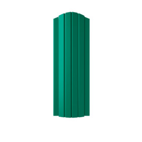 Евроштакетник полукруглый 110 мм (толщина 0,5 мм),полиэстер двусторонний, RAL 6005 Зеленый мох, нф