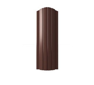Евроштакетник полукруглый 110 мм (толщина 0,5 мм),полиэстер двусторонний, RAL 8017 Шоколад, нф
