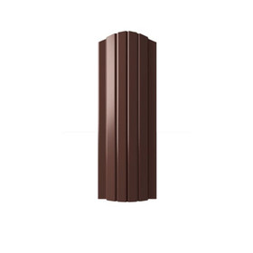 Евроштакетник полукруглый 110 мм (толщина 0,5 мм),полиэстер двусторонний, RAL 8017 Шоколад, нф