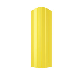 Евроштакетник полукруглый 110 мм (толщина 0,5 мм),полиэстер односторонний, RAL 1018 Желтый, нф