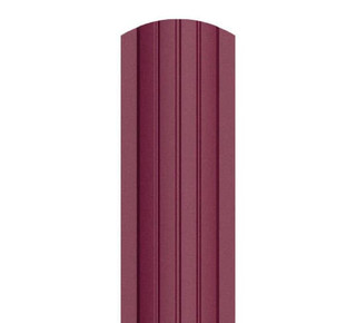 Евроштакетник полукруглый 110 мм, 0.5 мм,полиэстер односторонний, RAL 3005 Красное вино