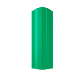 Евроштакетник полукруглый 110 мм (толщина 0,5 мм),полиэстер односторонний, RAL 6029 Зеленая мята, нф
