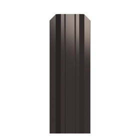 Евроштакетник трапециевидный узкий 100 мм (толщина 0,5 мм), полиэстер двусторонний, RAL 8019 Серо-коричневый, нф