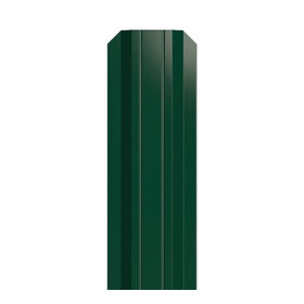Евроштакетник трапециевидный узкий 100 мм (толщина 0,5 мм), полиэстер односторонний, RAL 6005 Зеленый мох, нф