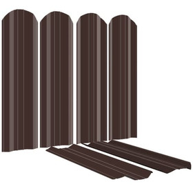 Металлический штакетник Эко, М-образный, 95 мм, (толщина 0,45 мм), полиэстер двухсторонний Matte под стальной бархат, RAL 8017 Шоколад, цм